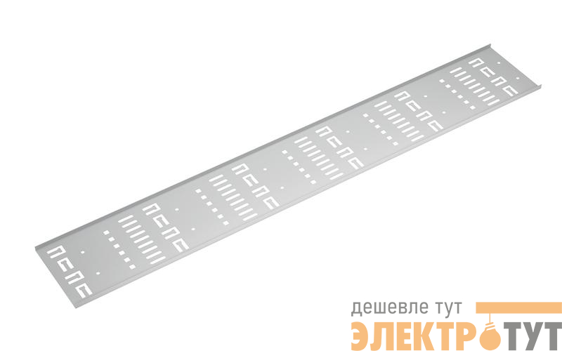 Органайзер-лоток вертикальный перфорированный кабельный в шкаф 22U VCM-22U-GY метал. сер. (RAL 7035) Cabeus 10613c