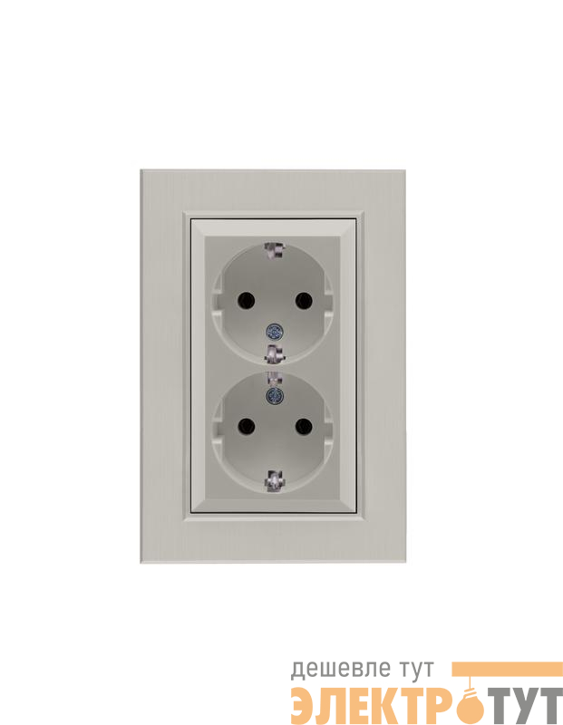 Розетка 2-я Karea LINE STAR с заземл. жемчуж. Makel 86100082