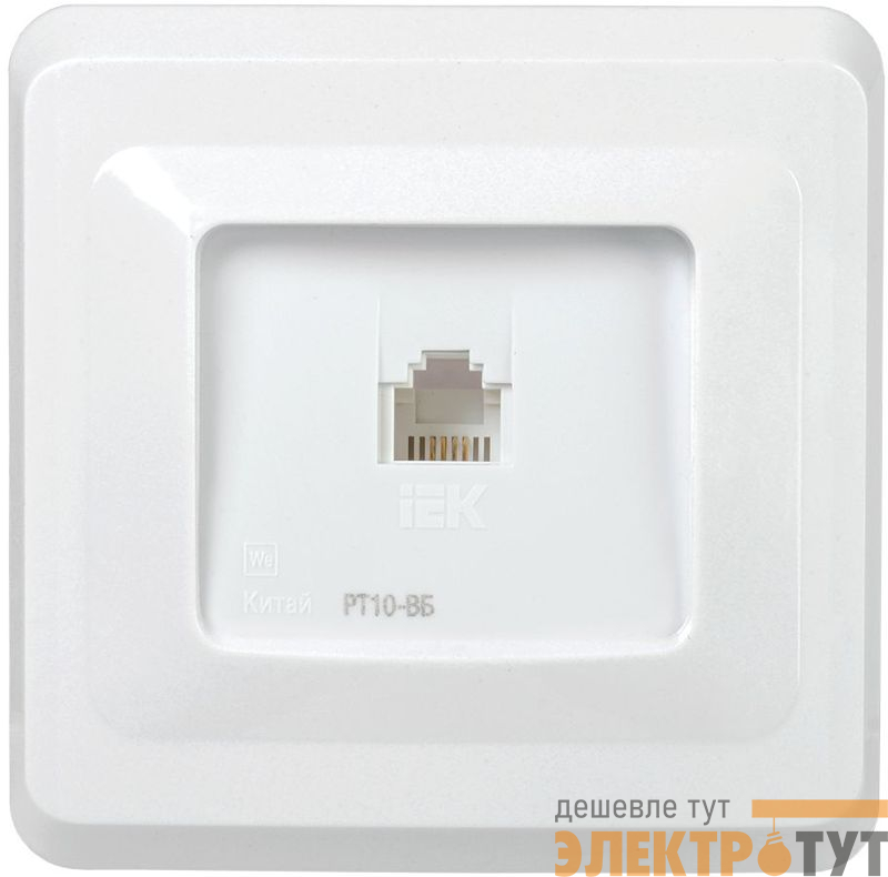 Розетка телефонная 1-м СП Вега РТ10-ВБ RJ11 бел. GENERICA ETV10-K01-DM