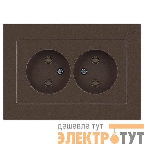Розетка 2-м СП Accent 6-204-08 16А IP20 250В 2P AL/CU бронза Intro Б0063472