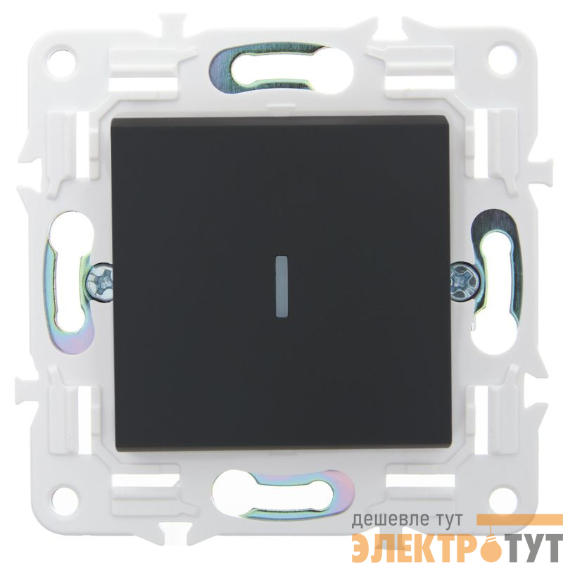 Выключатель 1-кл. SKANDY 10А SK-V07G с индикацией графит IEK SK-V10-1-10-K53