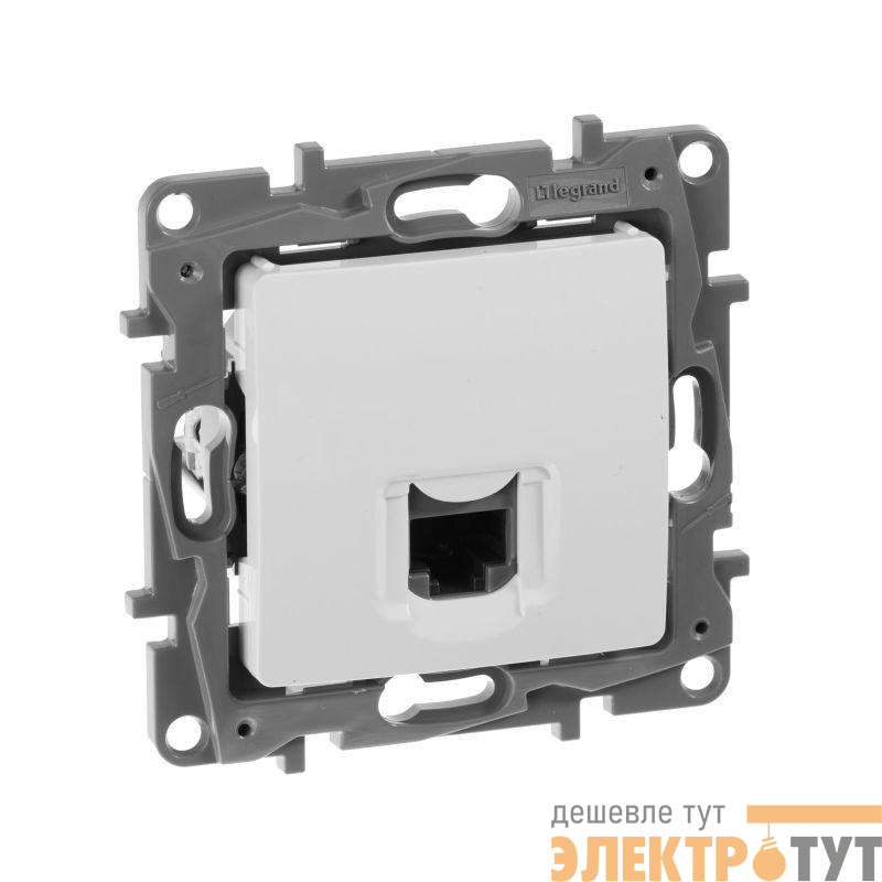 Розетка компьютерная 1-м СП Etika RJ45 кат.5E UTP механизм бел. IEK 672241