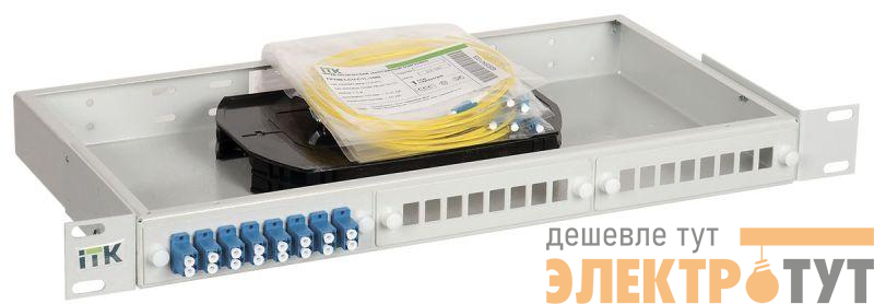 Кросс укомплектованный 1U LC (duplex) 16 портов (OS2) ITK FOBX24-1U-16LCUD09
