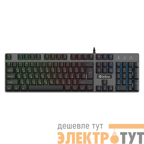 Клавиатура KG480 игровая проводная металл. с подсветкой черн. Intro Б0060192