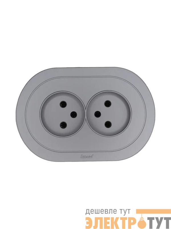 Розетка 2-м СП OSEN без заземл. ПБТ круглая механизм сер. матов. LEZARD 744-7400-128B
