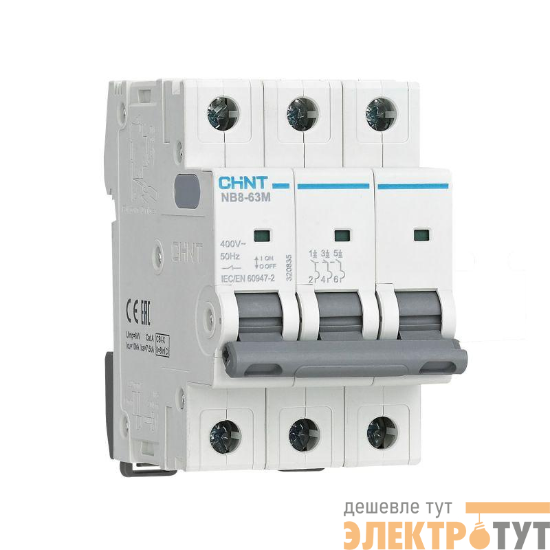 Выключатель автоматический NB8-63M 3п 6А 12In (D) (R) CHINT 320840