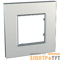 Рамка 1-м Unica quadro серебро SchE MGU6.702.55