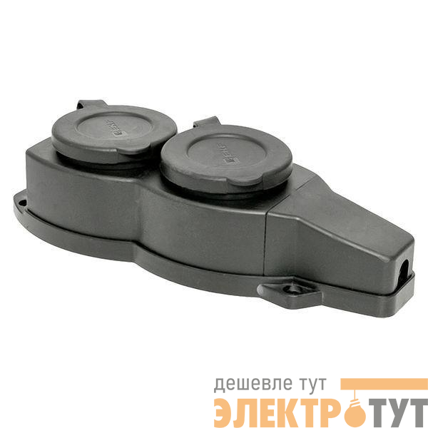 Колодка 2-м 16А IP44 2P+PE 230В с защ. крышками каучук Basic EKF RPS-018-16-230-44