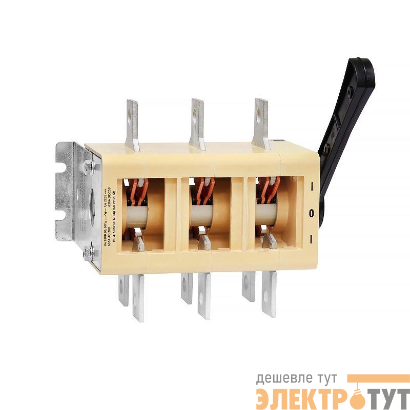 Выключатель-разъединитель 3п 630А ВР32-39 А 70220-00 УХЛ3 IP00 два направления несъемная боков. рукоятка Электротехник ET276979