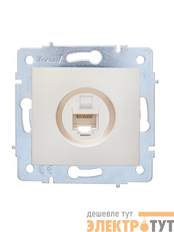 Розетка компьютерная 1-м СП ASTI IP20 RJ45 механизм Cat 5e жемчуж./бел. перламутр. LEZARD 7081-3088-139