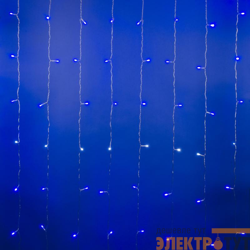 Занавес LED с эффектом мерцания ULD-C3020-240/TTK BLUE-WHITE IP44 3х2м соед. 240 диодов бел. и син. провод прозр. Uniel UL-00007214