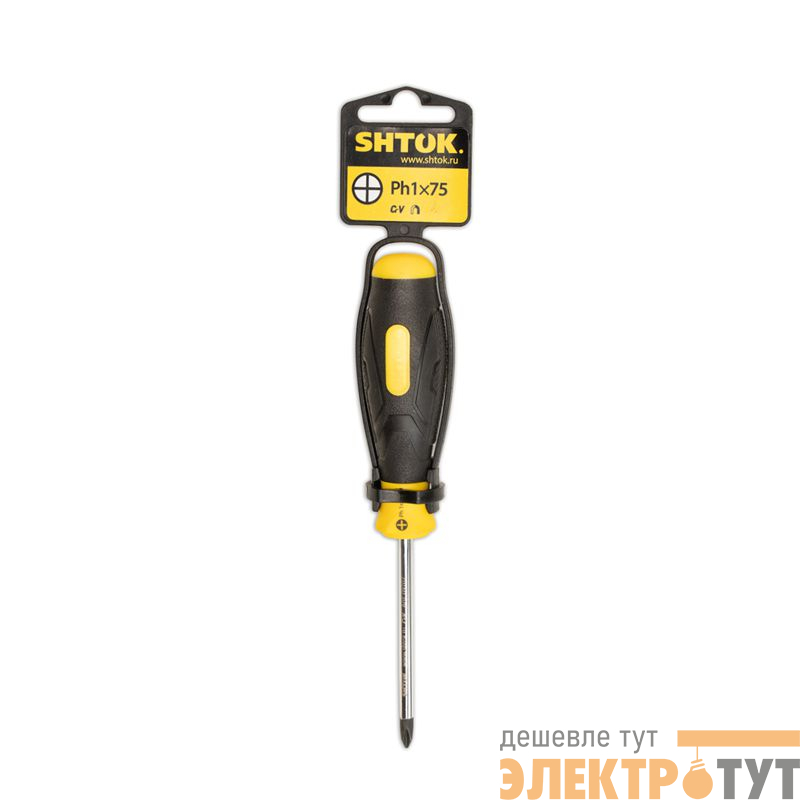 Отвертка РН 1х75мм (09107) SHTOK 376324