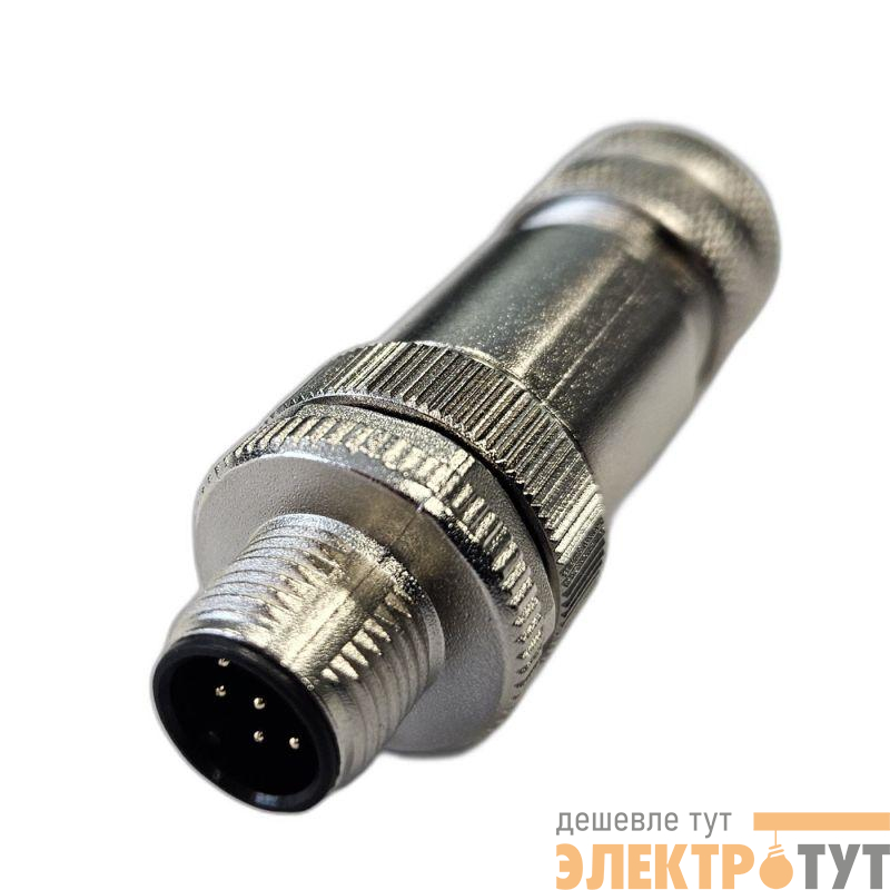 Разъем М12 8A штыревой винт метал. прямой резьба PG9 каб. часть СЦМ120004-08A СТЭЗ 185200030