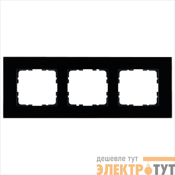 Рамка 3-м G-Glass стекло черн. Black Glass Jasmart G1003GB