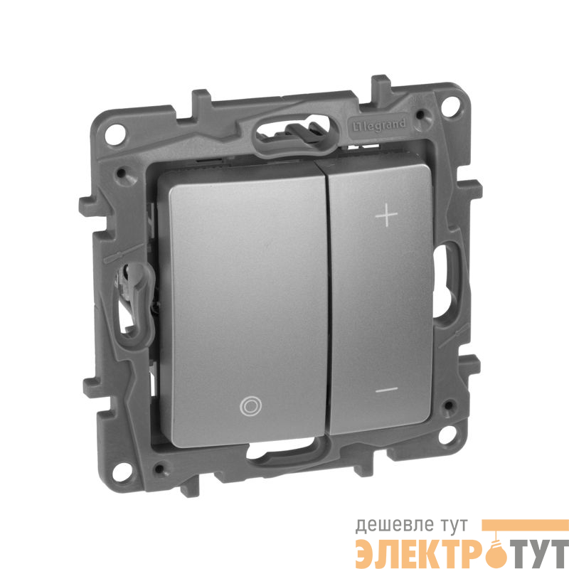 Светорегулятор нажимной СП Etika 400Вт механизм алюм. IEK 672418