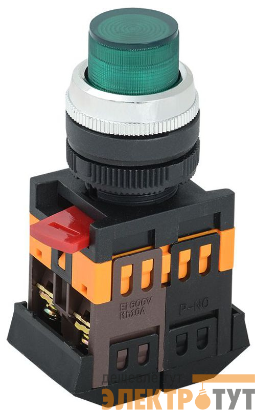 Кнопка ABLFP-22 d22мм 1НО+1НЗ 240В неон зел. GENERICA BBT20-ABLFP-K06