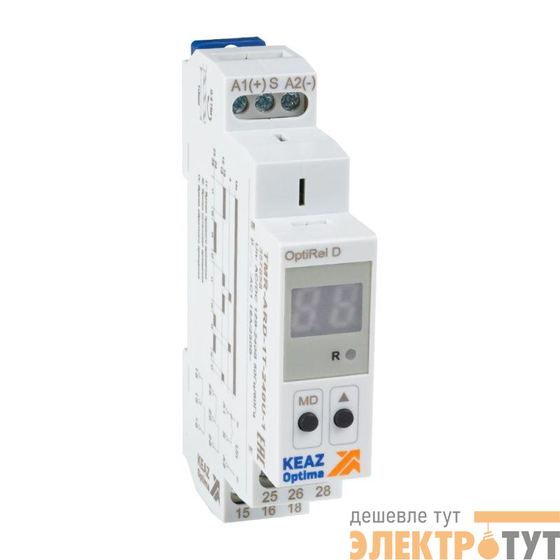 Реле времени OptiRel D TMR-ARD-1T-240U-1 циклическое цифровое 16А 1СО 12-230АС/DC КЭАЗ 357858