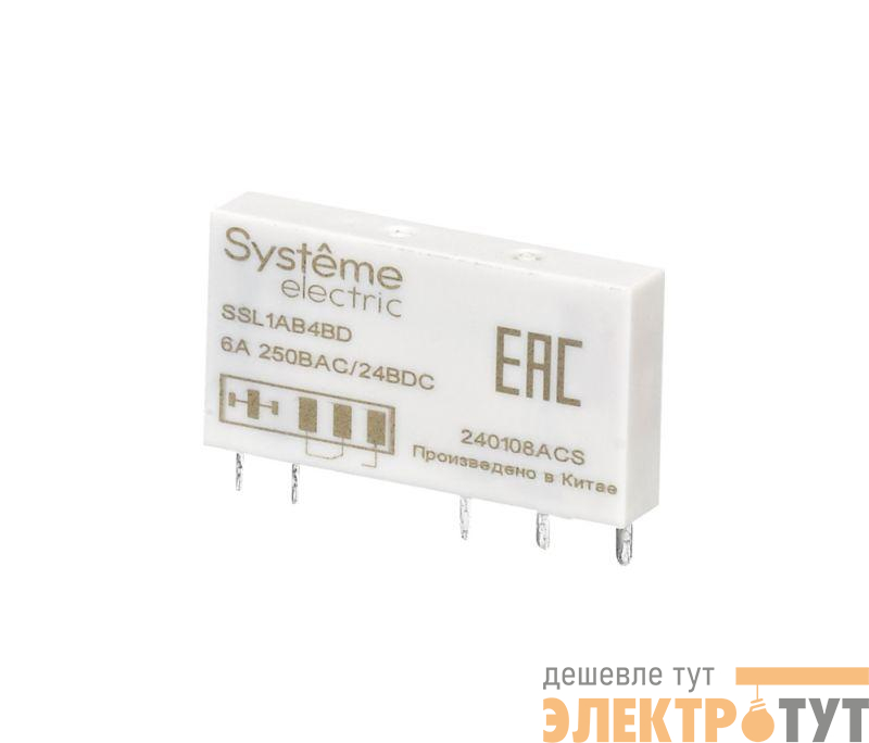 Реле интерфейсное 1CO 6А 24В DC SE SSL1AB4BD