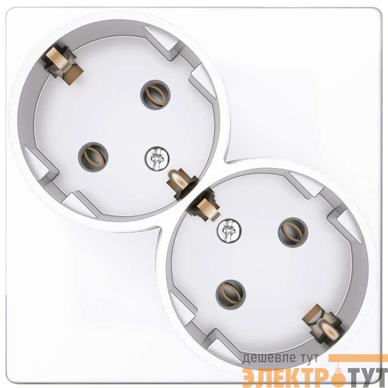 Розетка 2-м СП Simon 24 16А IP20 2х2P+E Schuko без защ. шторок механизм бел. Simon 2450459-030