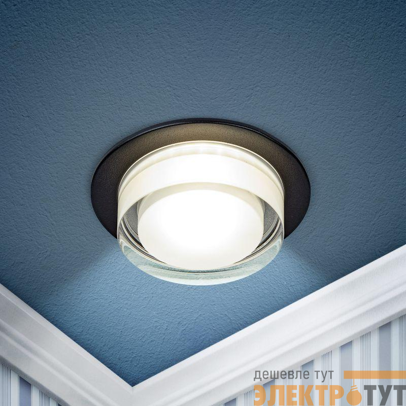 Светильник декоративный DK107 BK MR16 GU5.3 встраив. черн. ЭРА Б0058397