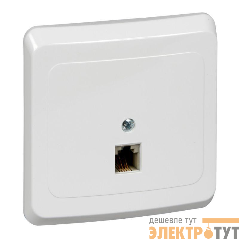 Розетка телефонная 1-м СП Этюд бел. SE TELC-001B