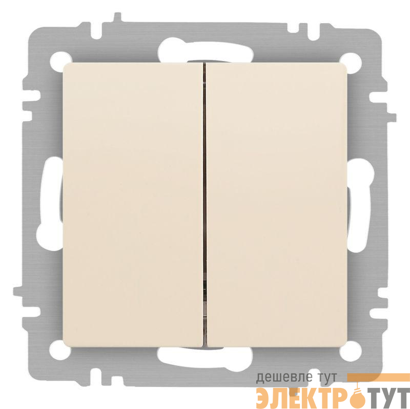 Выключатель 2-кл. СП Accent 6-104-02 10А IP20 250В AL/CU сл. кость Intro Б0063482