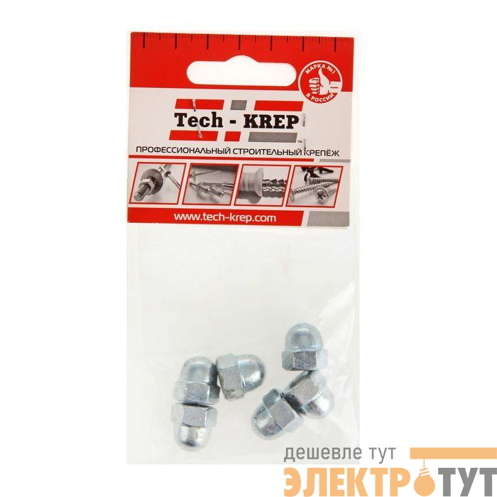 Гайка DIN1587 колпачковая М8 оцинк. (уп.6шт) Tech-KREP 112278