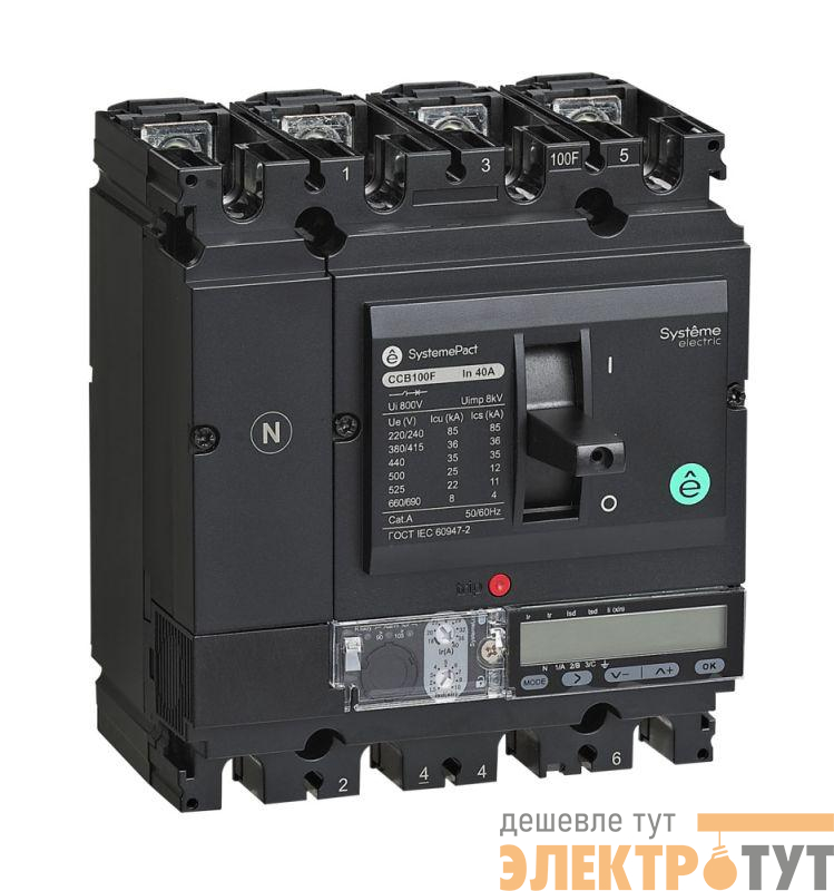 Выключатель автоматический SPC100 50кА S5.2E 4P4D 40А SE SPC100N04052E4DFC