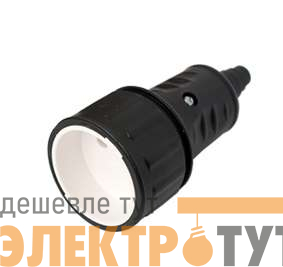 Розетка 16А IP20 250В без заземл. каучук черн. Bylectrica Р16-386