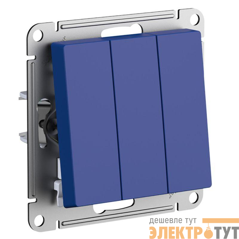 Выключатель 3-кл. AtlasDesign (сх. 1+1+1) 10AX механизм аквамарин SE ATN001131