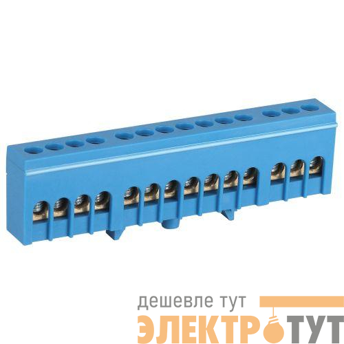 Шина N ноль в изолированном корпусе на DIN-рейку ШНИ-6х9-14-Д син. NO-224-101 Эра Б0062869