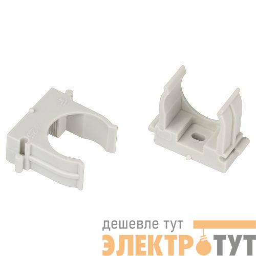 Держатель для труб (клипса) d25мм для прямого монтажа CLIP-25-G-MP сер. (уп.50шт) Эра Б0062105