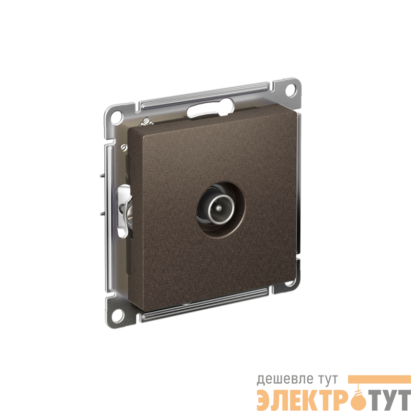 Розетка телевизионная проходная TV AtlasDesign 4дБ механизм мокко SE ATN000692