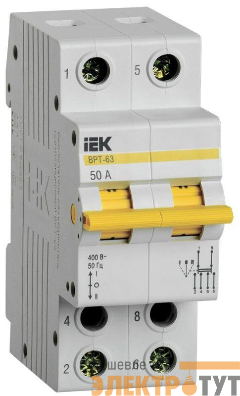 Выключатель-разъединитель трехпозиционный 2п ВРТ-63 50А KARAT IEK MPR10-2-050