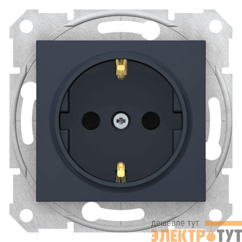 Механизм розетки 1-м СП Sedna 16А IP20 с заземл. быстрозажим. контакты защ. шторки графит SchE SDN3001770