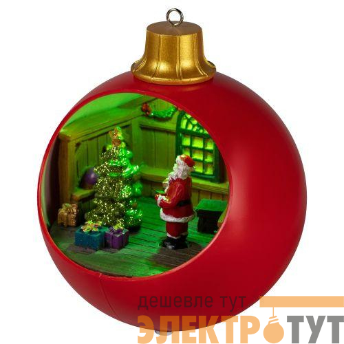 Фигура светодиодная новогодняя EFIS-S03 композиция Шар красный мультиколор 3хАА 15х15х17см Эра Б0060562