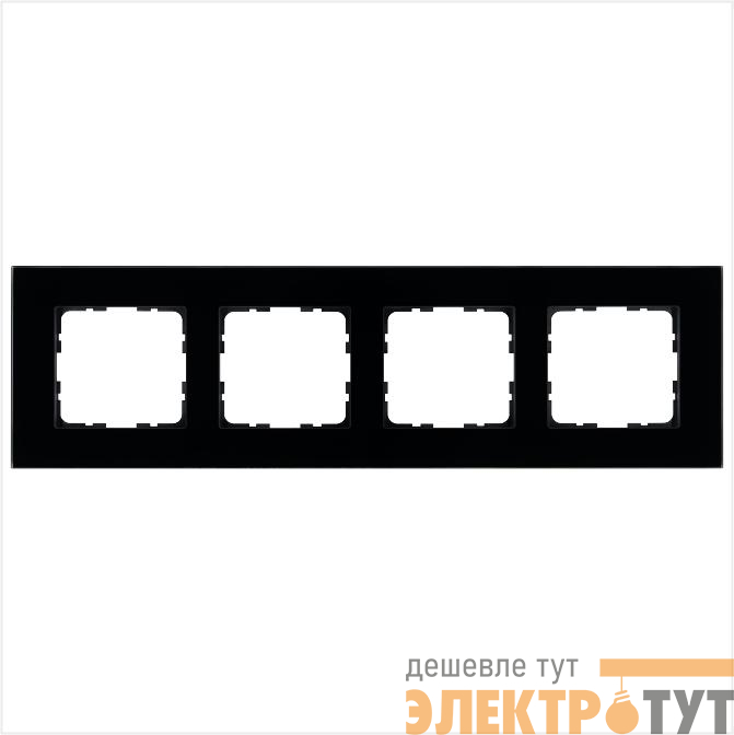 Рамка 4-м G-Glass стекло черн. Black Glass Jasmart G1004GB