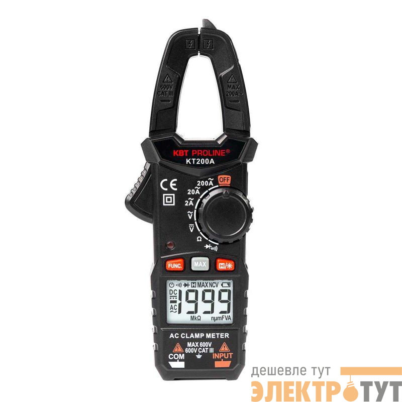 Клещи токовые цифровые KT 200A "PROLINE" КВТ 79129