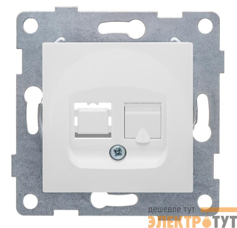 Розетка компьютерная 1-м СП Ugra RJ45 механизм бел. GUSI С11К1-001
