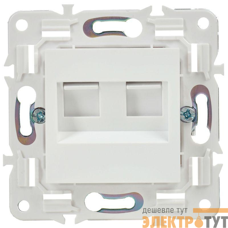Розетка компьютерная двойн. RJ45 кат.5E SKANDY SK-K03W арктич. бел. IEK SK-K20-1-K01