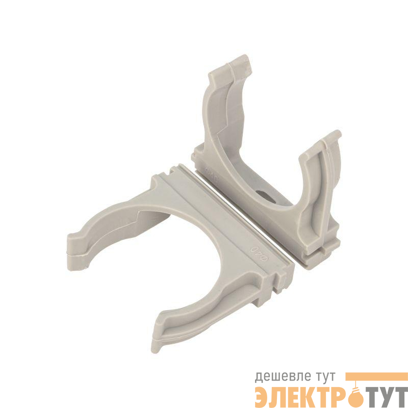 Держатель для труб (клипса) d40мм сер. (уп.5шт) Rexant 28-0140-4