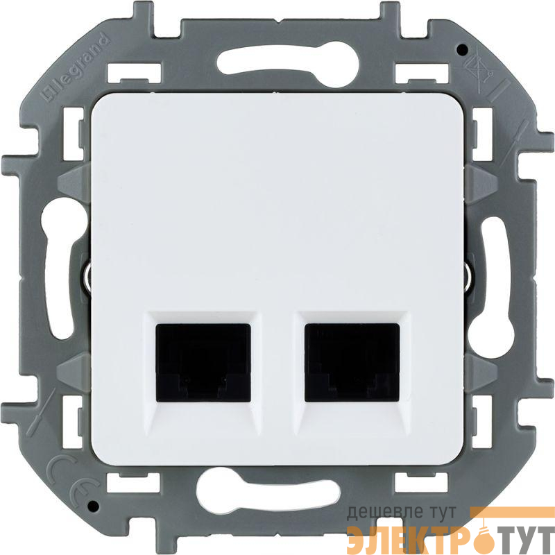 Розетка компьютерная 2-м Inspiria RJ45 кат.6 UTP механизм бел. Leg 673840
