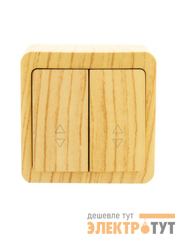 Переключатель проходной 2-кл. 2п ОП Viola 10А IP20 беленый дуб LEZARD 751-5200-106