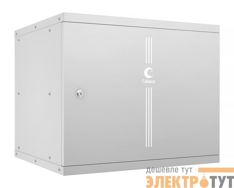 Шкаф телекоммуникационный настенный разборный LIGHT WSC-05D-9U55/45m 19дюйм 9U дверь метал. сер. Cabeus 10177c