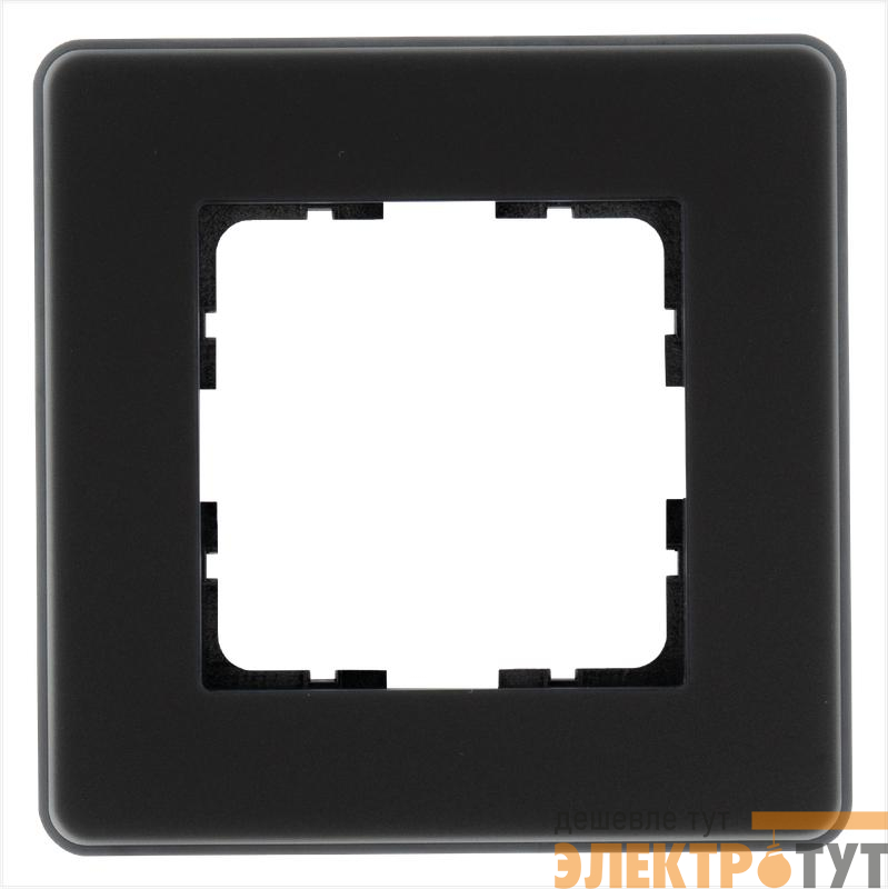 Рамка 1-м G-Glass закругленная стекло матов. черн. Jasmart G1001GB-RM