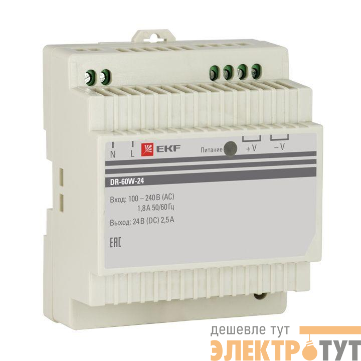 Блок питания 24В DR-60W-24 EKF dr-60w-24 изображение