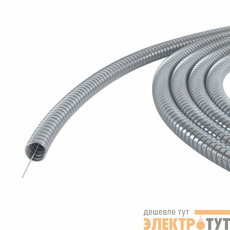 Металлорукав из оцинкованной стали DN 10мм Dвн 10.0мм Dнар 13.0мм IP40 с протяжкой 100м DKC 667R1013100P