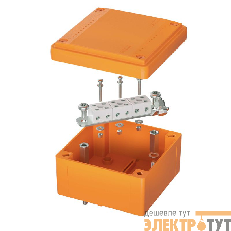 Коробка ответвительная FS 100х100х50мм IP56 6п 450В 6А 4кв.мм с гладкими стенками и клеммниками пластик. DKC FSB10604