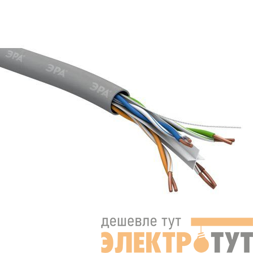 Кабель витая пара U/UTP кат.6 4х2х23 AWG CU PVC (уп.305) Эра Б0053023