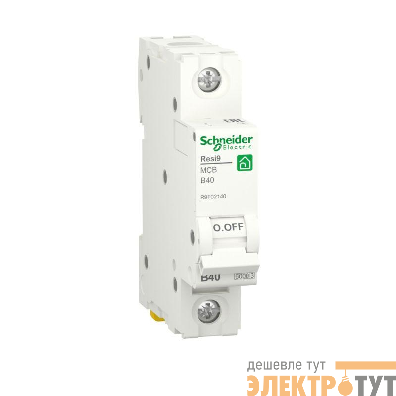 Выключатель автоматический модульный 1п B 40А Resi9 6000А SchE R9F02140